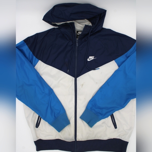 Nike Other - Nike Men’s Medium White Blue Navy Windbreaker Jacket